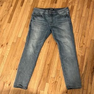 Express Mens Blue White Washed Jeans Size 34